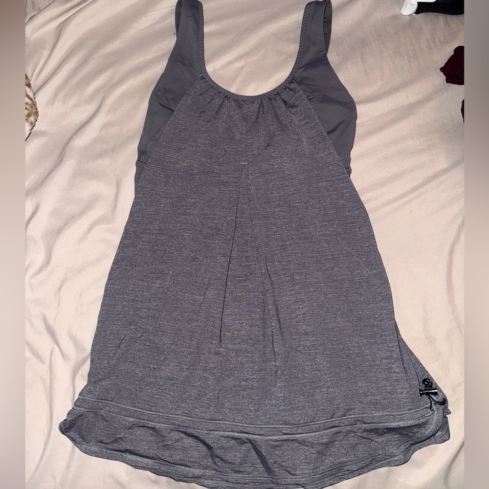 Gray Women's Lululemon top with built in sports bra